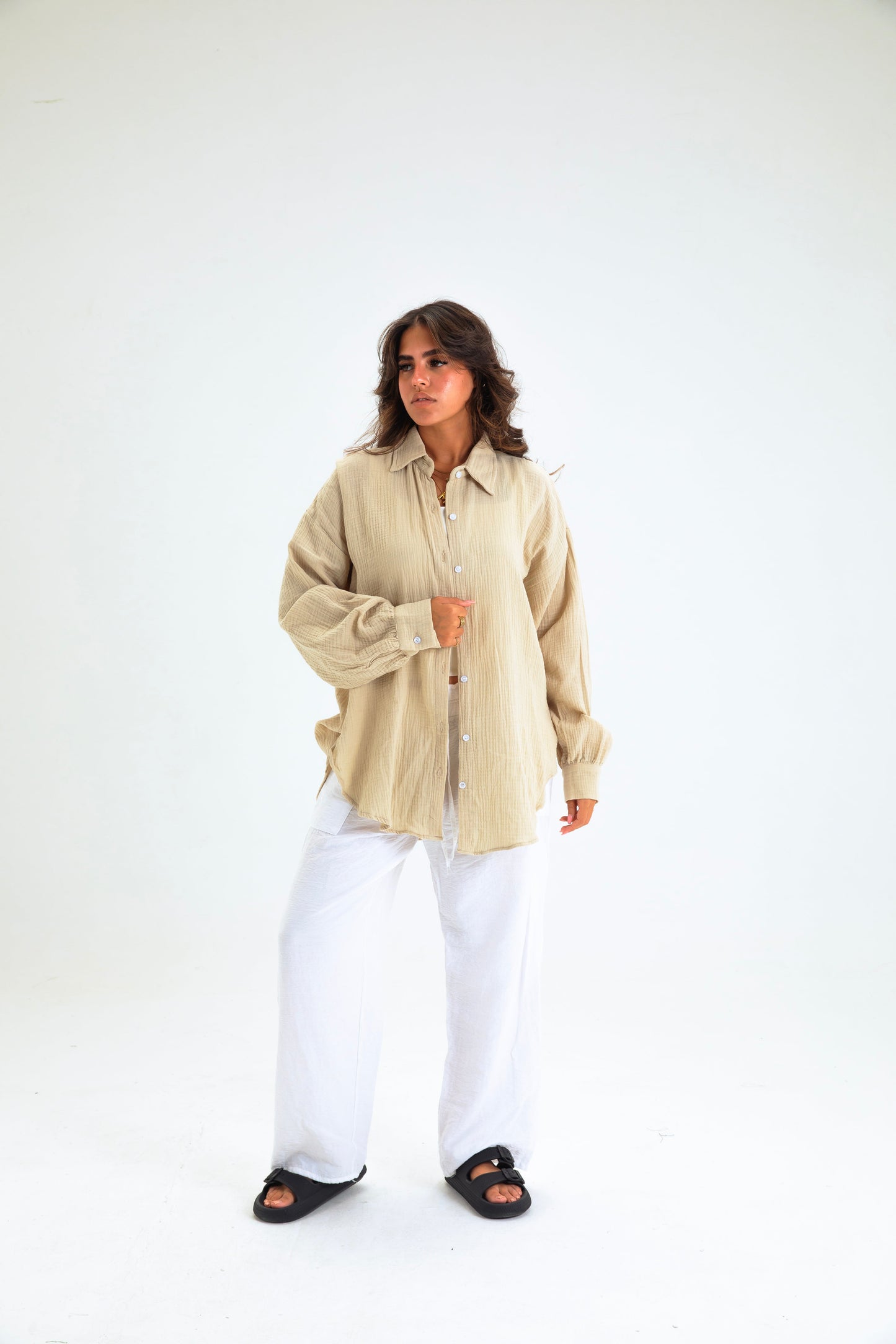 CAMEL BUTTON SHIRT