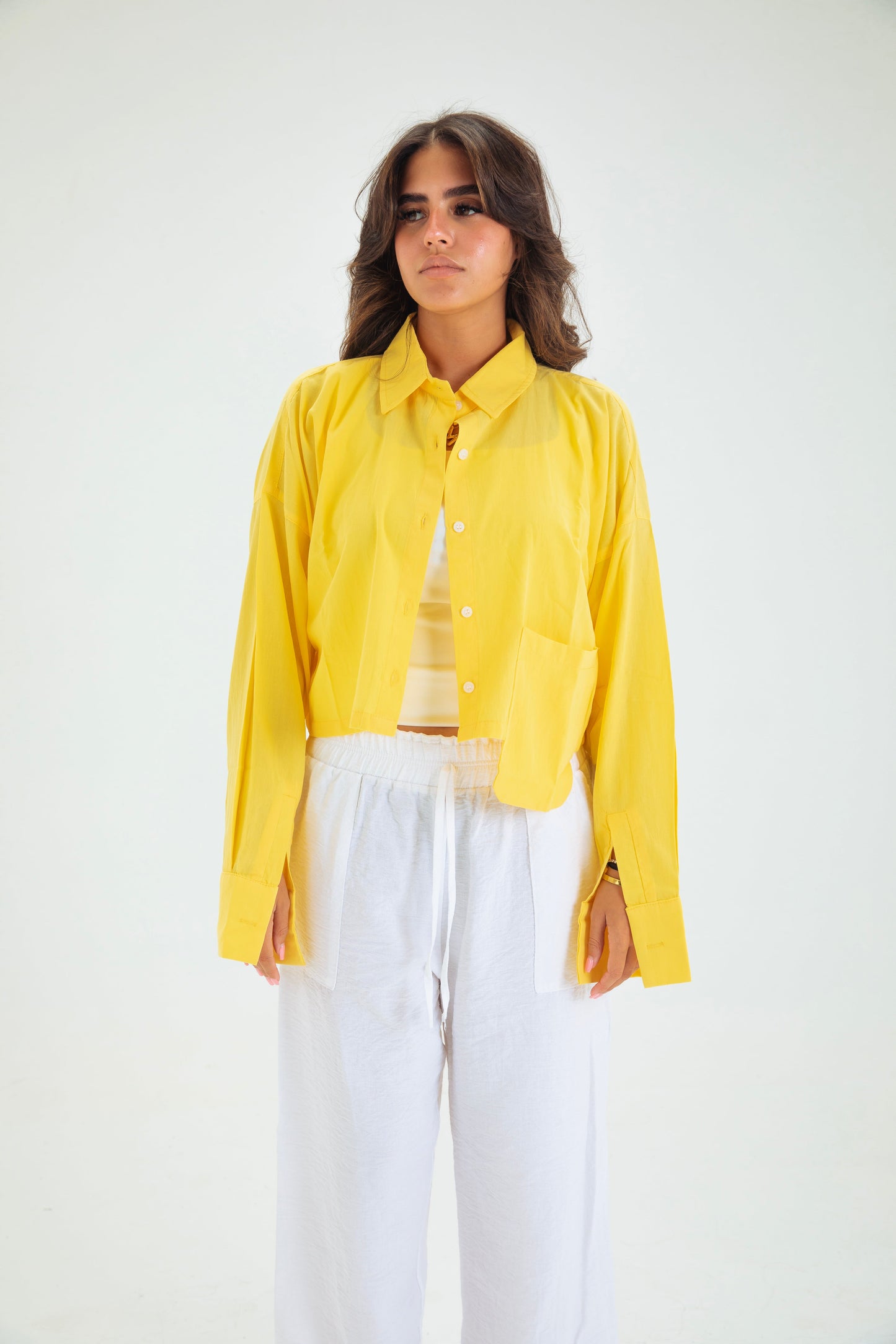 YELLOW CROP SHIRT
