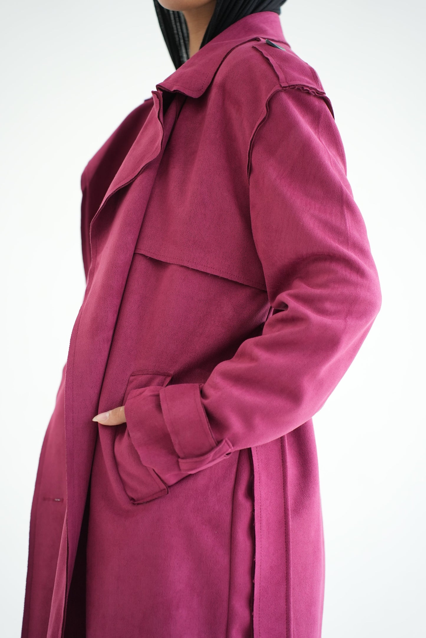 WOOL COAT- BURGUNDY