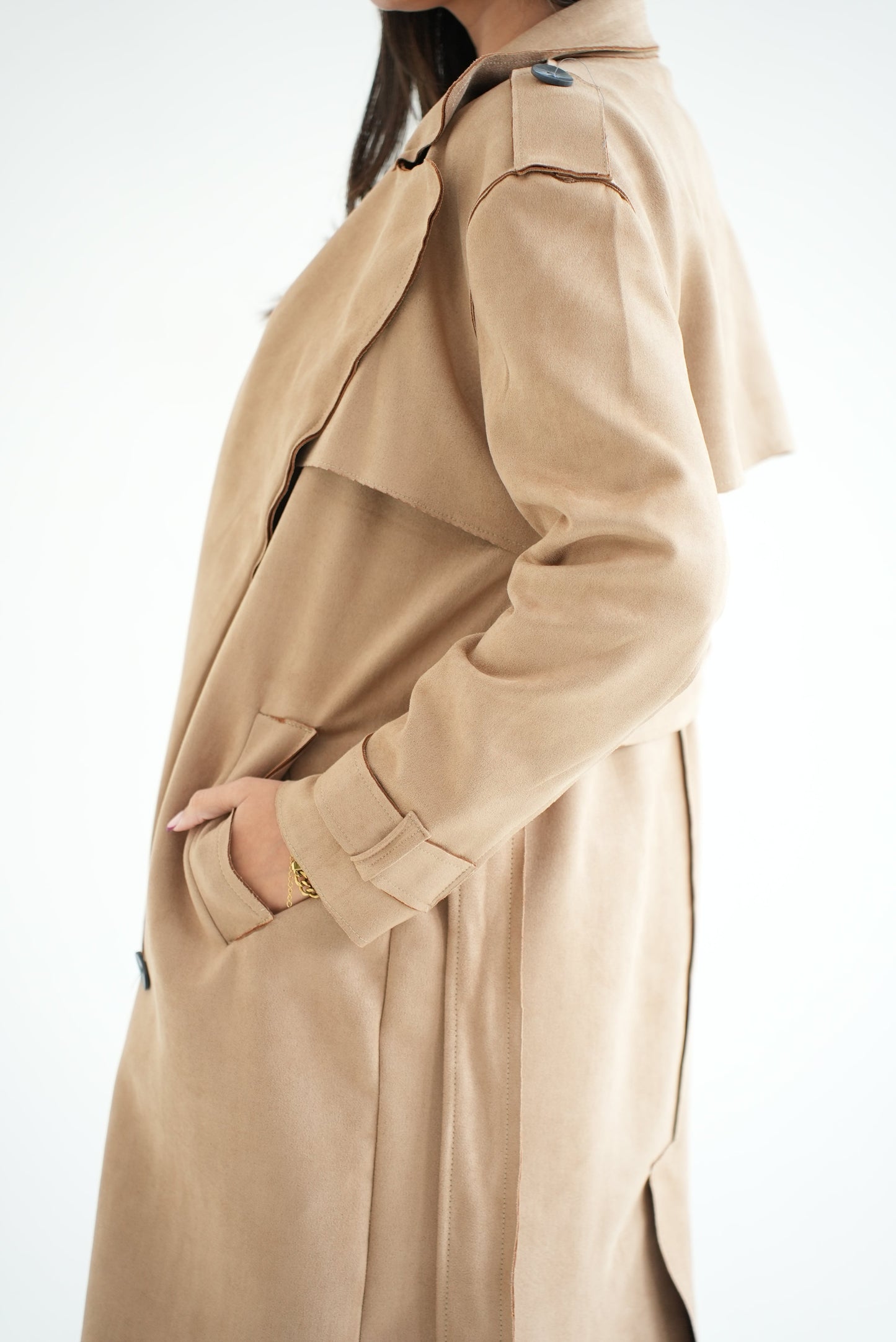 WOOL RIBBON COAT- BEIGE