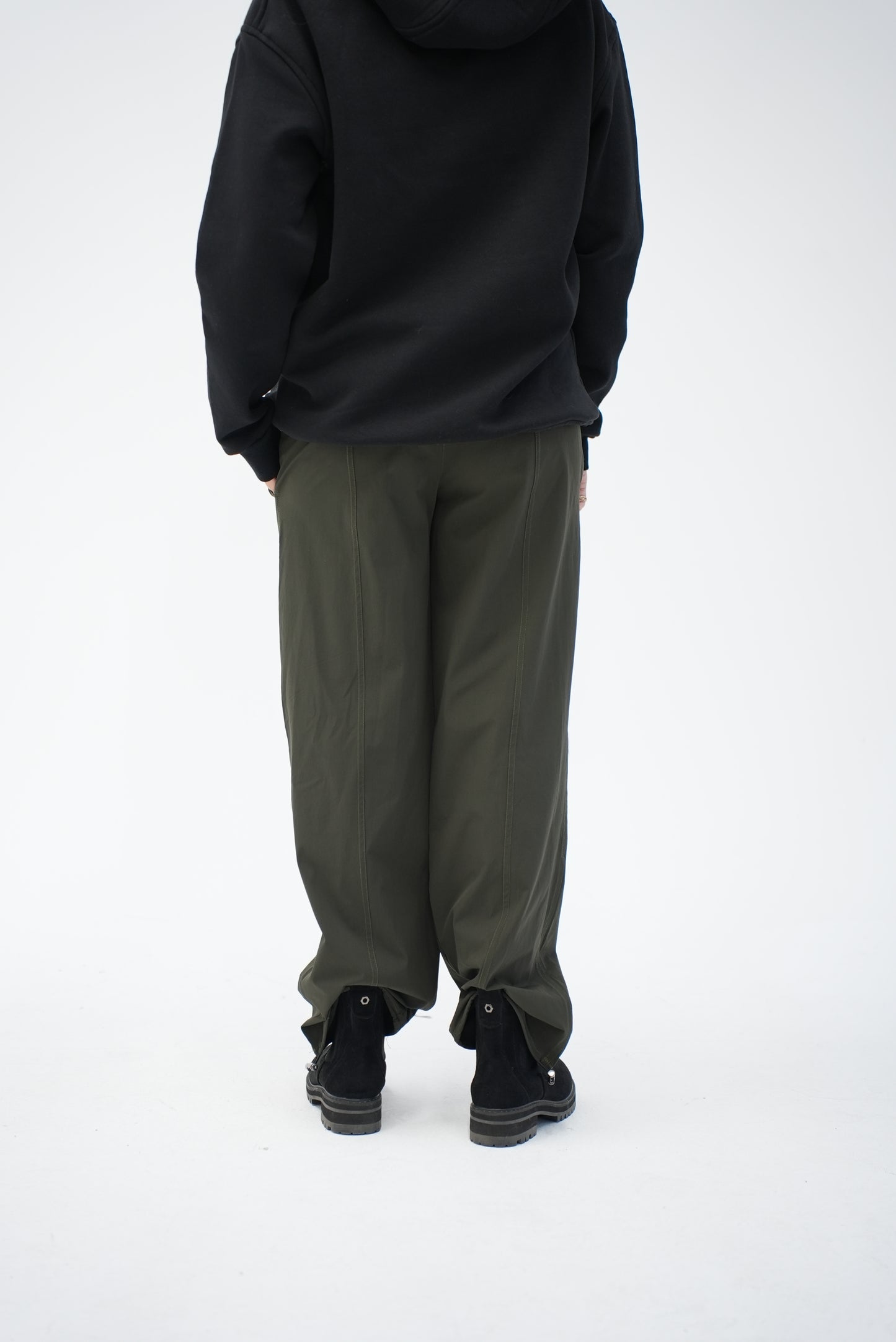 OLIVE GREEN WIDE LEG PANTS