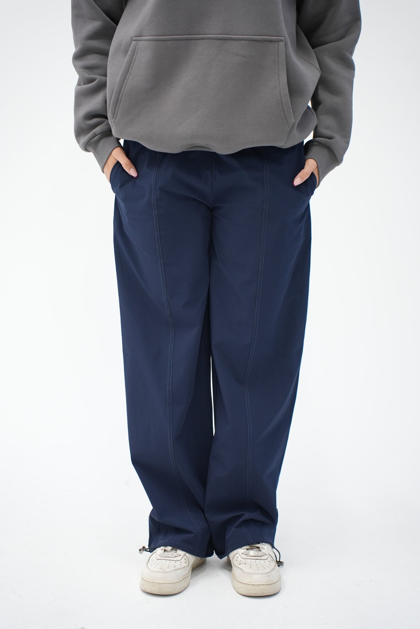 NAVY WIDE LEGS SUMMER PANTS