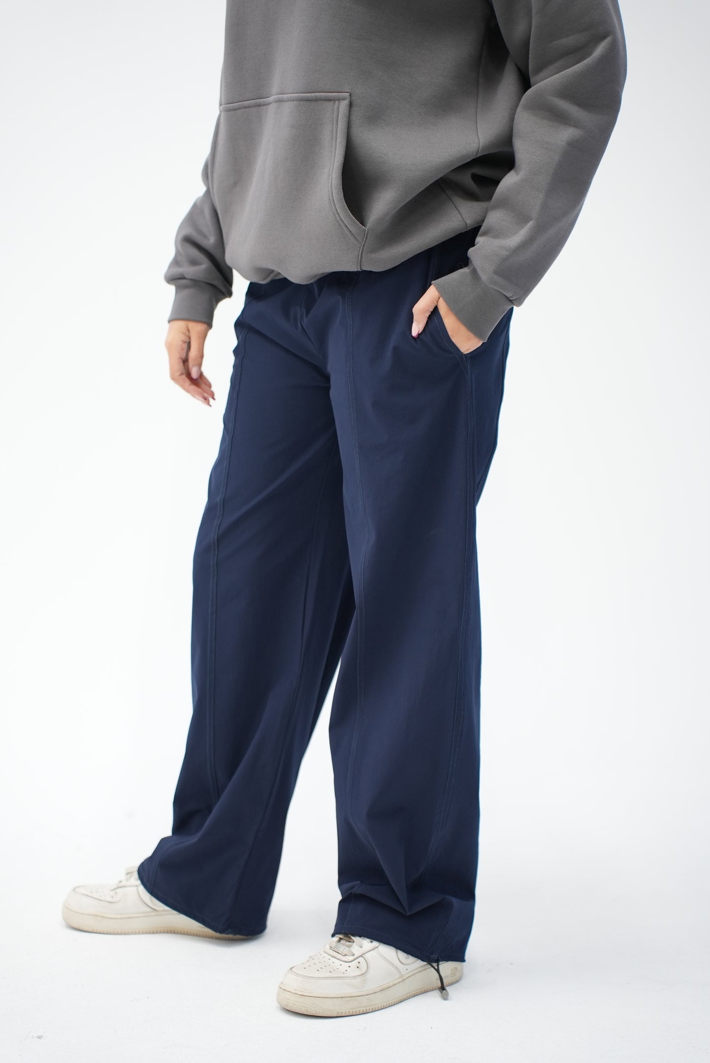 NAVY WIDE LEGS SUMMER PANTS