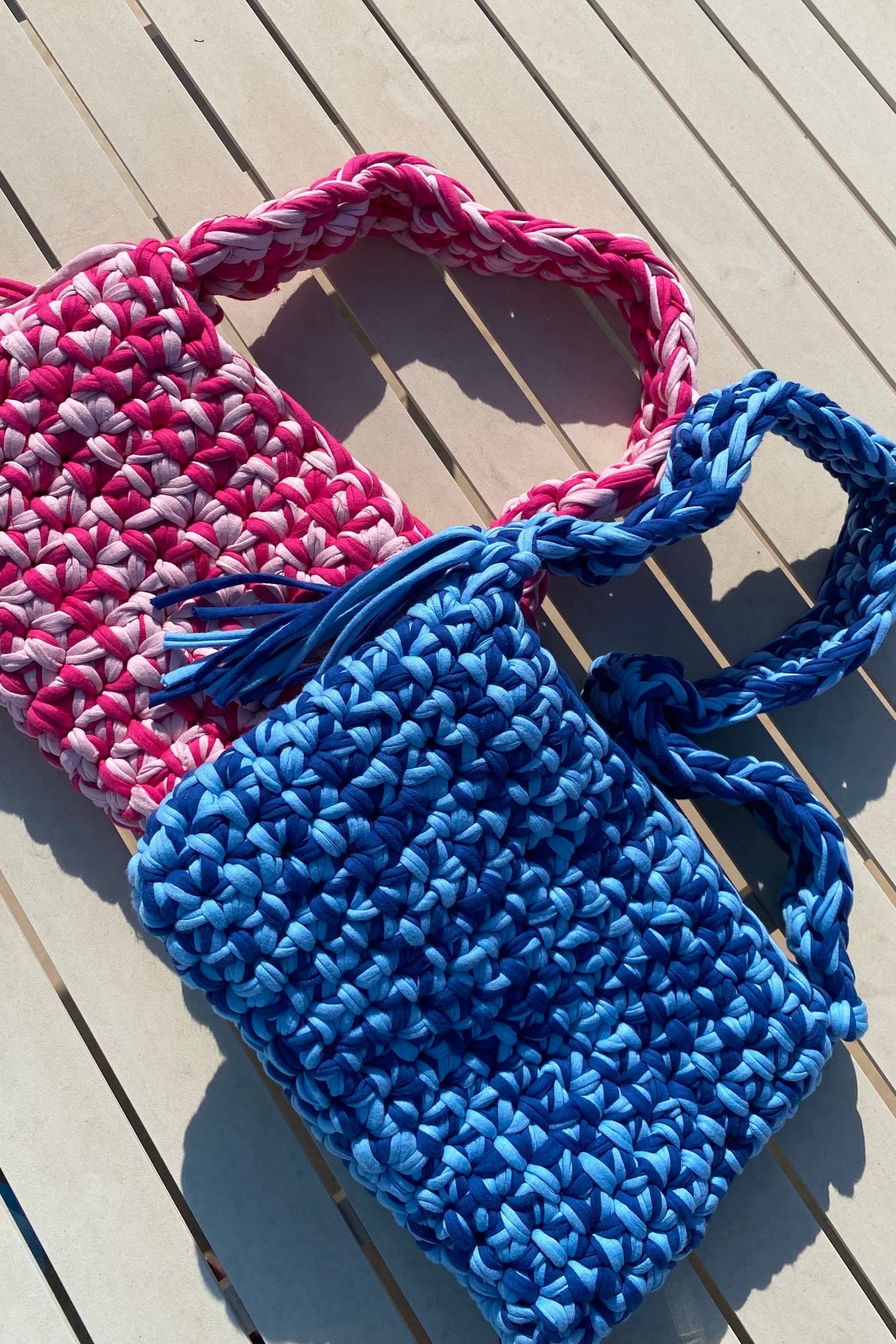 Crochet boho-modern shoulder bag