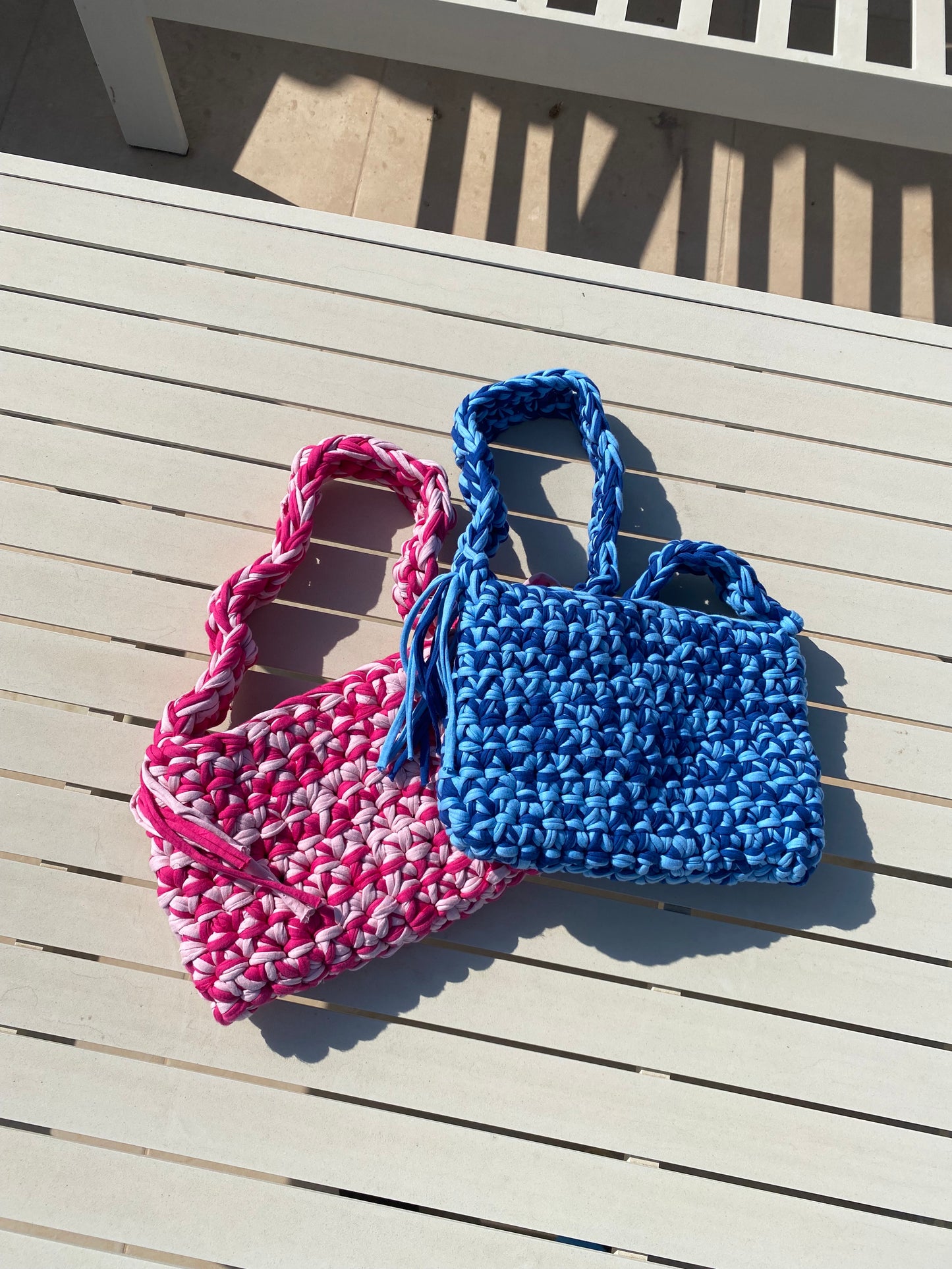 Crochet boho-modern shoulder bag