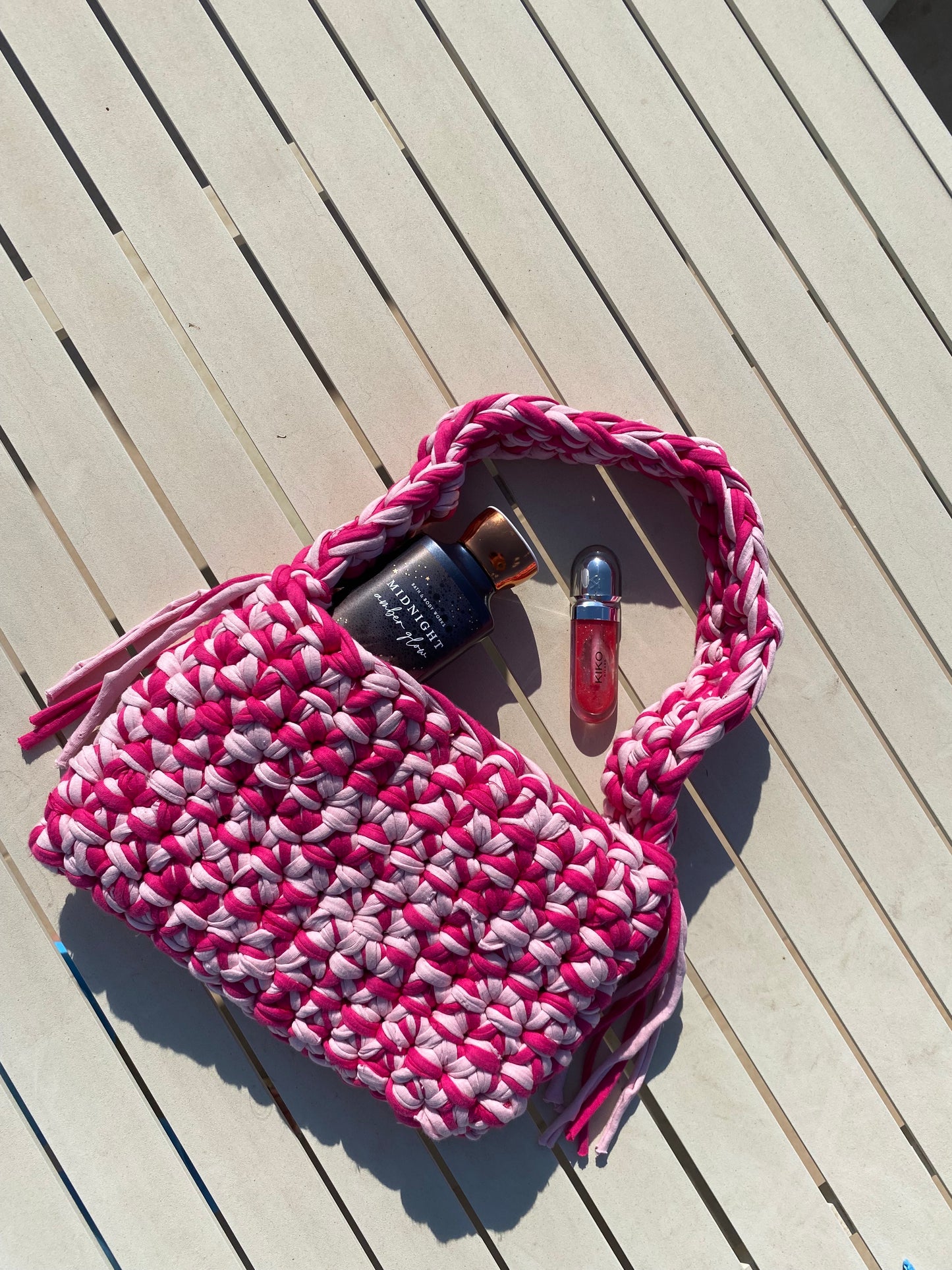 Crochet boho-modern shoulder bag