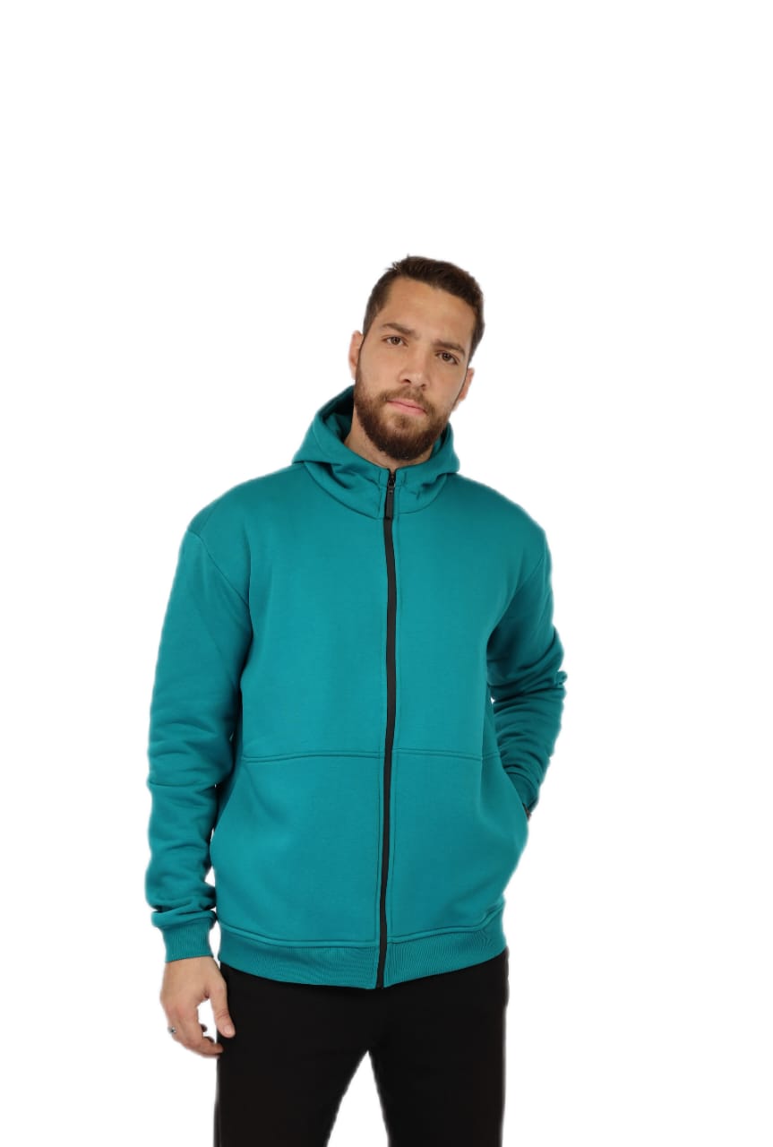 GREEN BRANDA HOODIES WITH ZIPPER