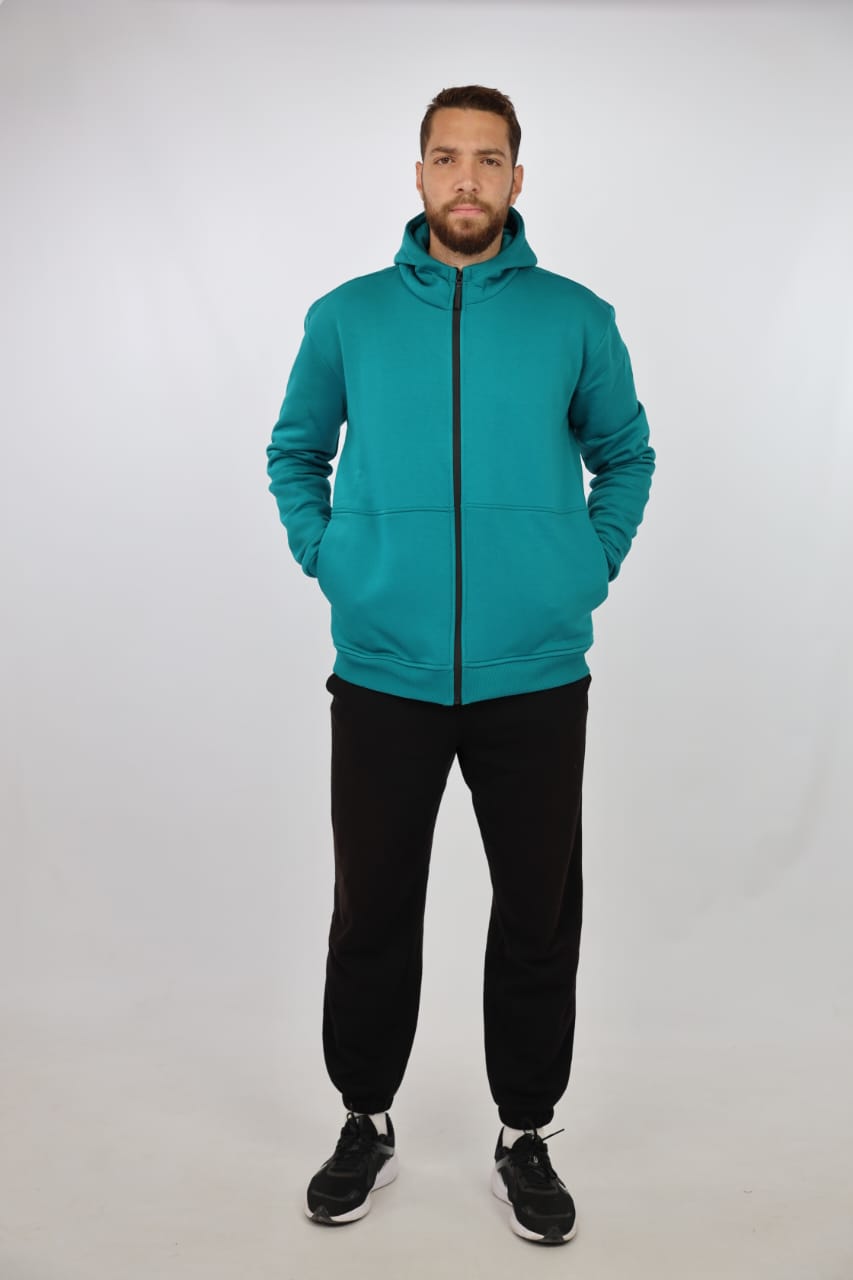 GREEN BRANDA HOODIES WITH ZIPPER