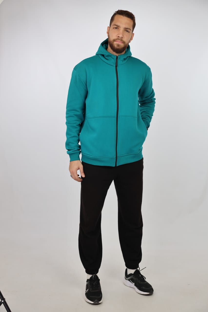 GREEN BRANDA HOODIES WITH ZIPPER