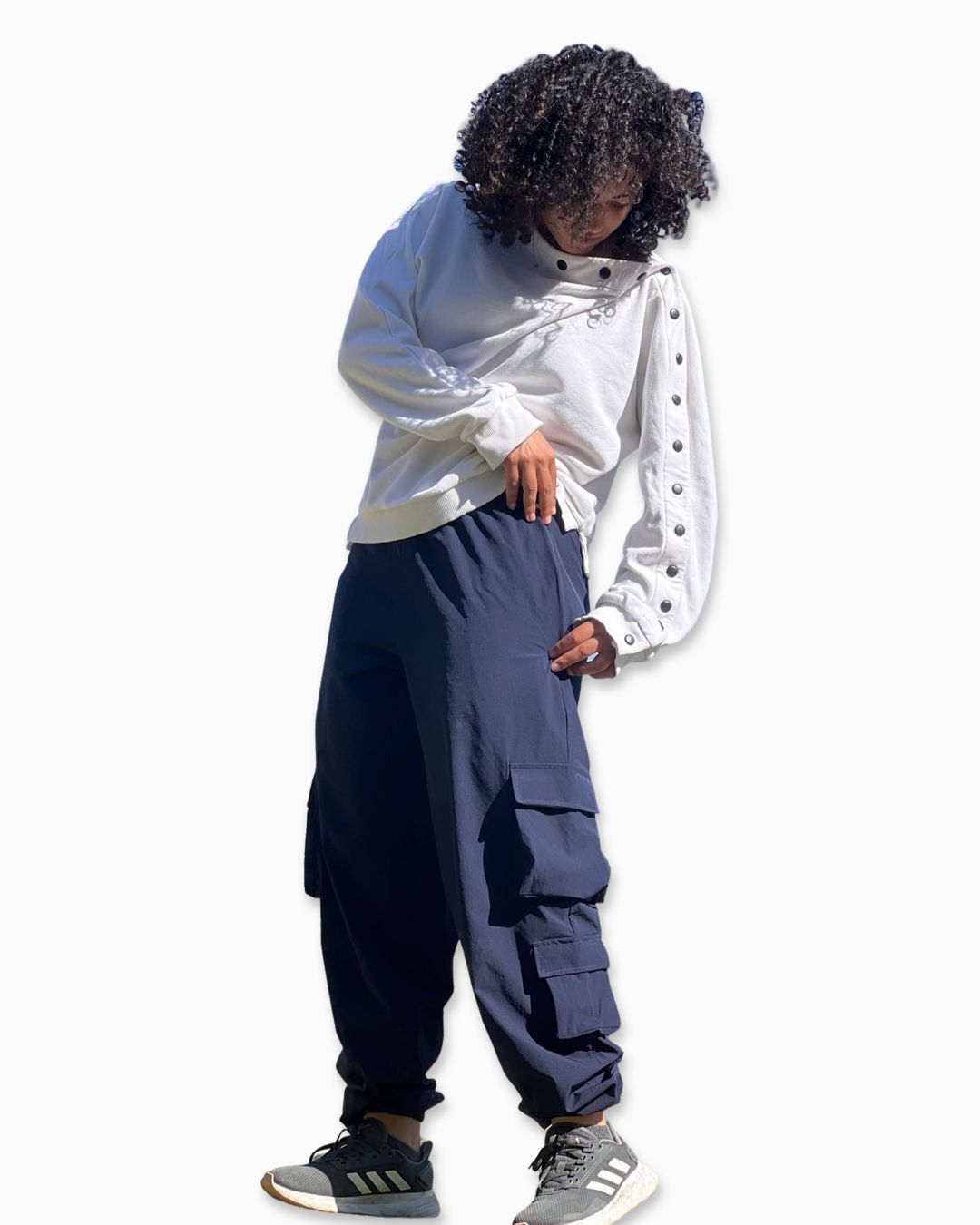 NAVY Cargo DOUBLE POCKET PANTS