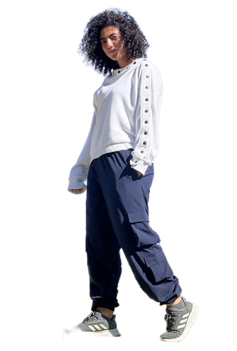 NAVY Cargo DOUBLE POCKET PANTS
